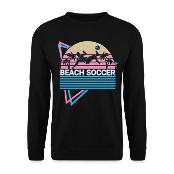 Beach Soccer Spieler Retro - Unisex Pullover - Schwarz - Vorne - Alina (178cm) & Michal (187cm)