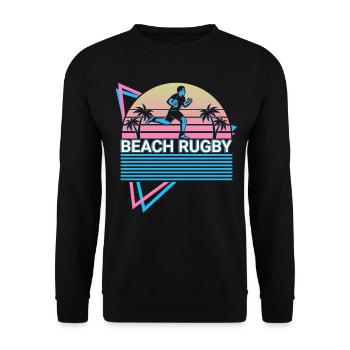 Beach Rugby Player Retro - Unisex Sweatshirt - black - Front - Alina (178cm) & Michal (187cm)