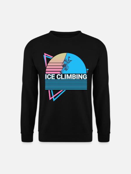Eisklettern Eiskletterer Retro - Unisex Pullover - Schwarz