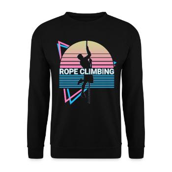 Rope climbing Rope climber retro - Unisex Sweatshirt - black - Front - Alina (178cm) & Michal (187cm)