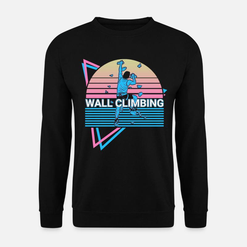 Wall climbing Wall climber retro - Unisex Sweatshirt - black