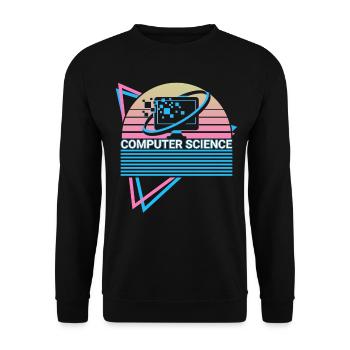 Computer Science Retro - Unisex Sweatshirt - black - Front - Alina (178cm) & Michal (187cm)