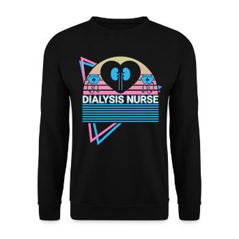 Dialysis Nurse Retro - Unisex Sweatshirt - black - Front - Alina (178cm) & Michal (187cm)