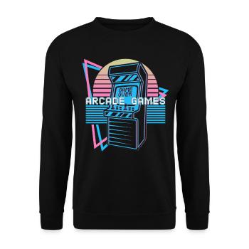 Jeux d’arcade Rétro - Sweat-shirt Unisexe - noir - Devant - Alina (178cm) & Michal (187cm)