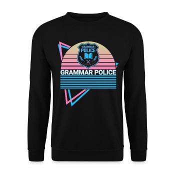Grammar Police Retro - Unisex Sweatshirt - black - Front - Alina (178cm) & Michal (187cm)