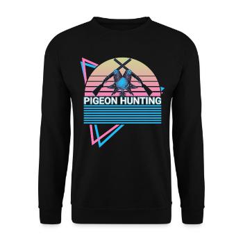 Taubenjagd Taubenjäger Retro - Unisex Pullover - Schwarz - Vorne - Alina (178cm) & Michal (187cm)