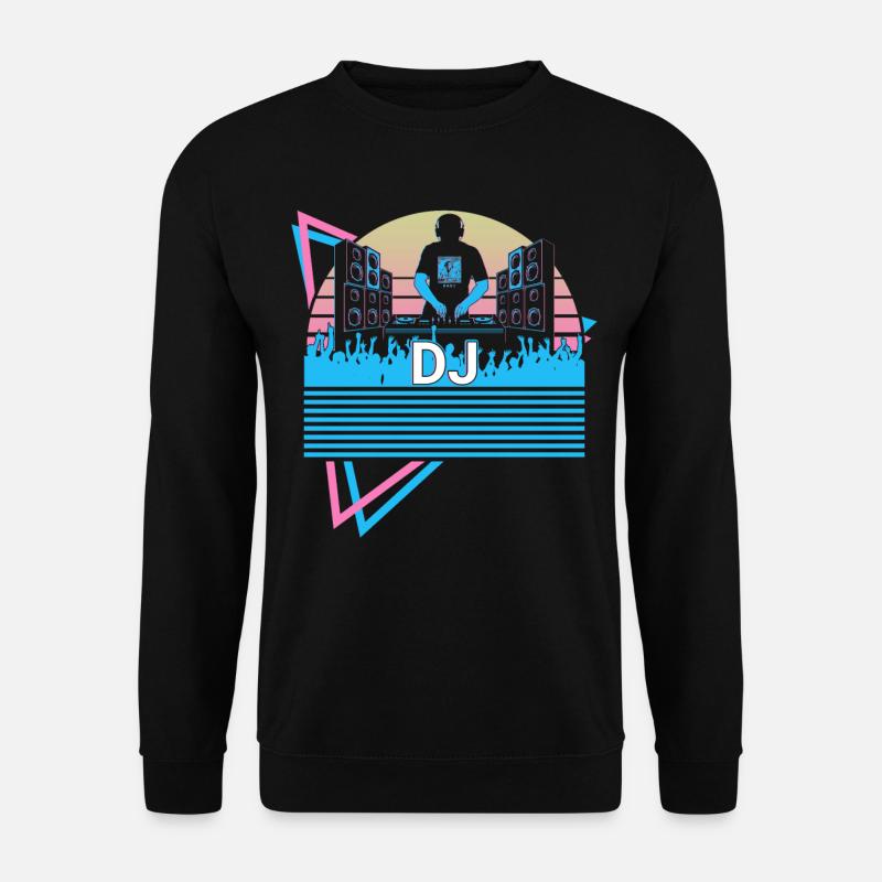 Dj Disc Jockey Retro - Unisex Pullover - Schwarz