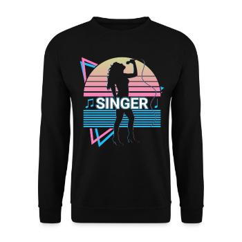 Chanteur Chant Rétro - Sweat-shirt Unisexe - noir - Devant - Alina (178cm) & Michal (187cm)