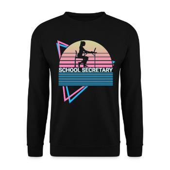 School Secretary Retro - Unisex Sweatshirt - black - Front - Alina (178cm) & Michal (187cm)