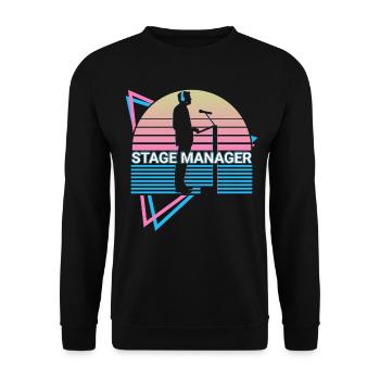 Stage Manager Retro - Unisex Sweatshirt - black - Front - Alina (178cm) & Michal (187cm)
