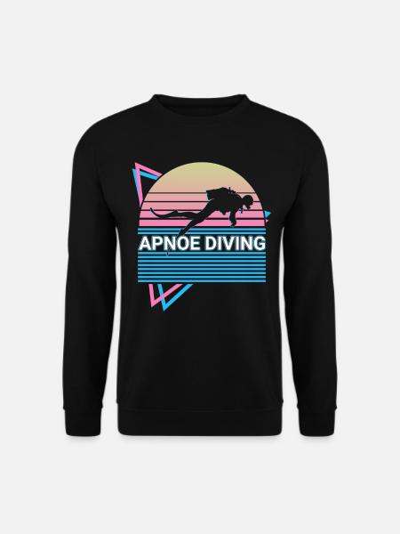Apnoe-Tauchen Apnoe-Taucher Retro - Unisex Pullover - Schwarz