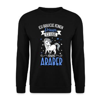 Ich brauche keinen Prinzen - Araber - Unisex Pullover - Schwarz - Vorne - Alina (178cm) & Michal (187cm)