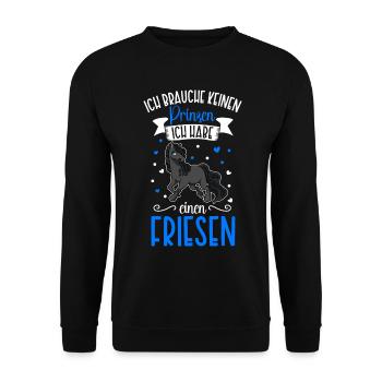 Ich brauche keinen Prinzen - Friesen - Unisex Pullover - Schwarz - Vorne - Alina (178cm) & Michal (187cm)