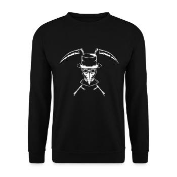 Sensen des Pestdoktor - Unisex Pullover - Schwarz - Vorne - Alina (178cm) & Michal (187cm)