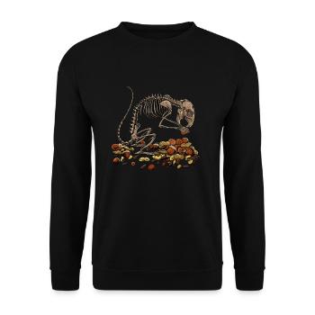 Eichhörnchen Skelett - Aestethic Goblincore - Unisex Pullover - Schwarz - Vorne - Alina (178cm) & Michal (187cm)
