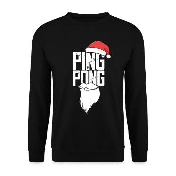 Ping Pong Christmas Hat Table Tennis Bat - Unisex Sweatshirt - black - Front - Alina (178cm) & Michal (187cm)