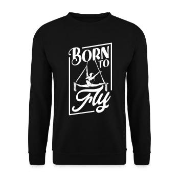 Born to Fly - Luftakrobatik - Unisex Pullover - Schwarz - Vorne - Alina (178cm) & Michal (187cm)