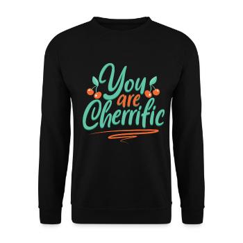 Vous êtes cerise - Cerises - Sweat-shirt Unisexe - noir - Devant - Alina (178cm) & Michal (187cm)