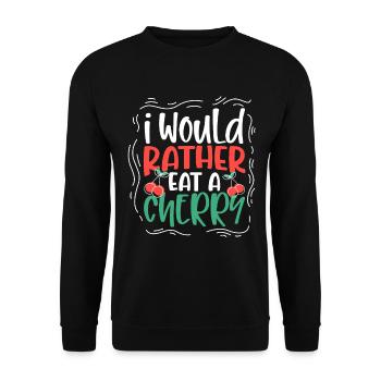 Je préfère manger une cerise - Cerises - Sweat-shirt Unisexe - noir - Devant - Alina (178cm) & Michal (187cm)