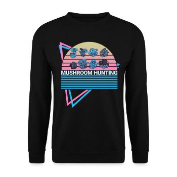 Chasse aux champignons Chasseurs de champignons rétro - Sweat-shirt Unisexe - noir - Devant - Alina (178cm) & Michal (187cm)