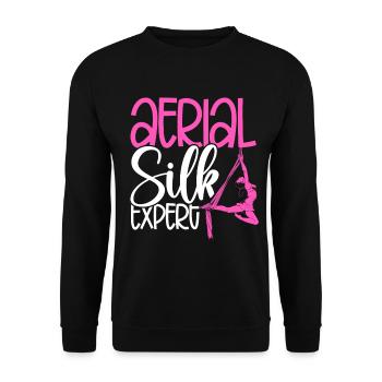 Aerial Silk Expert - Unisex Pullover - Schwarz - Vorne - Alina (178cm) & Michal (187cm)