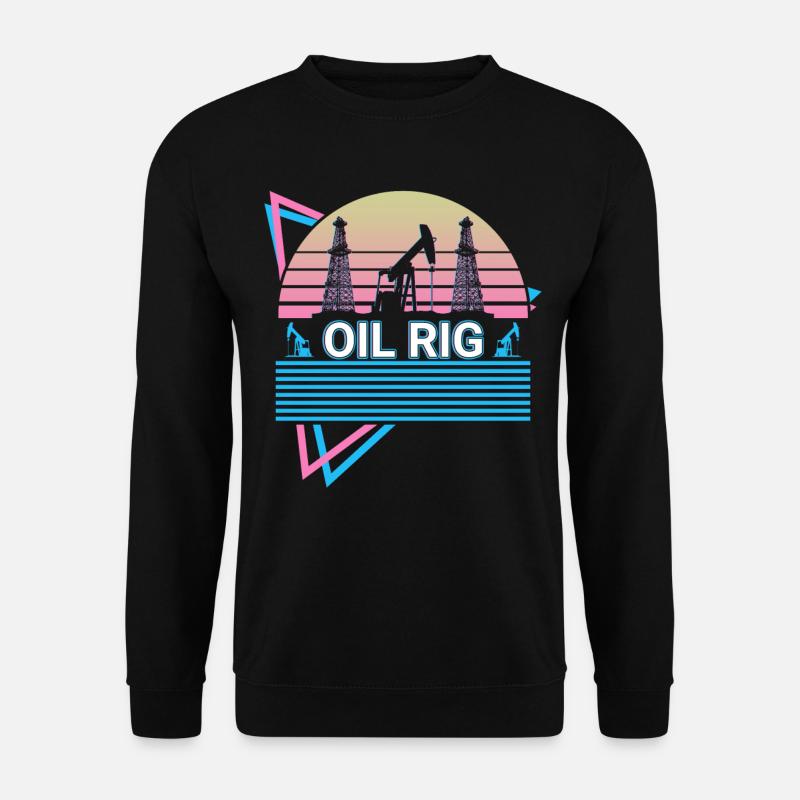 Ölplattform Retro - Unisex Pullover - Schwarz