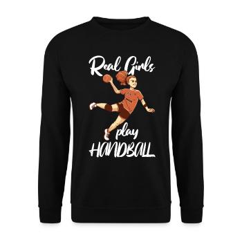 Joueuse de handball Girl Real Girls Play - Sweat-shirt Unisexe - noir - Devant - Alina (178cm) & Michal (187cm)