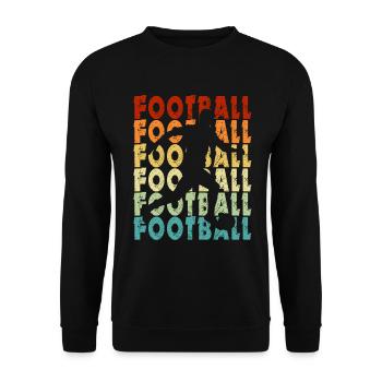 Football joueur de foot cadeau fan de foot vintage - Sweat-shirt Unisexe - noir - Devant - Alina (178cm) & Michal (187cm)