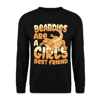 Beardies Are A Girls Best Friend für - Unisex Pullover - Schwarz - Vorne - Alina (178cm) & Michal (187cm)