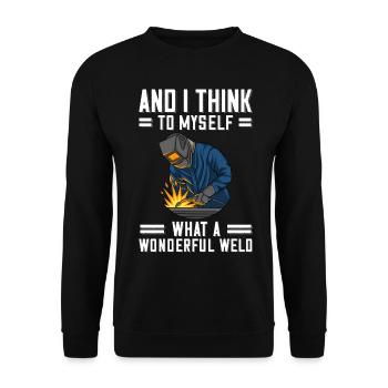 Dicton de soudeur pour les fiers métallurgistes et - Sweat-shirt Unisexe - noir - Devant - Alina (178cm) & Michal (187cm)