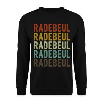 Radebeul Stadt Retro Vintage - Unisex Pullover - Schwarz - Vorne - Alina (178cm) & Michal (187cm)