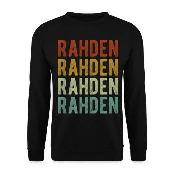 Rahden City Retro Vintage - Unisex Sweatshirt - black - Front - Alina (178cm) & Michal (187cm)
