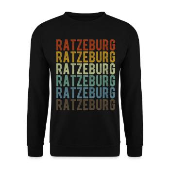 Ratzeburg Stadt Retro Vintage - Unisex Pullover - Schwarz - Vorne - Alina (178cm) & Michal (187cm)