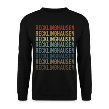 Recklinghausen City Retro Vintage - Unisex Sweatshirt - black - Front - Alina (178cm) & Michal (187cm)