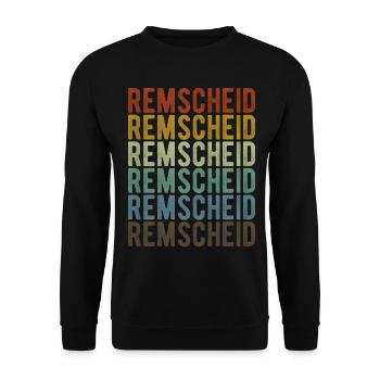 Remscheid City Retro Vintage - Unisex Sweatshirt - black - Front - Alina (178cm) & Michal (187cm)