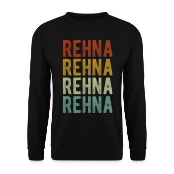 Rehna City Retro Vintage - Unisex Sweatshirt - black - Front - Alina (178cm) & Michal (187cm)