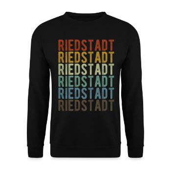 Riedstadt City Retro Vintage - Unisex Sweatshirt - black - Front - Alina (178cm) & Michal (187cm)