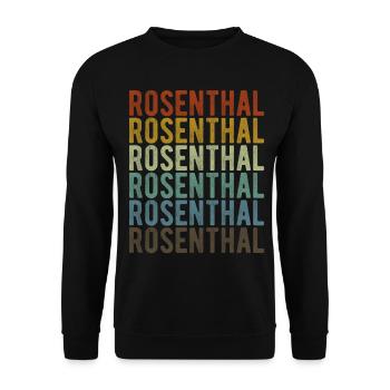 Rosenthal Stadt Retro Vintage - Unisex Pullover - Schwarz - Vorne - Alina (178cm) & Michal (187cm)