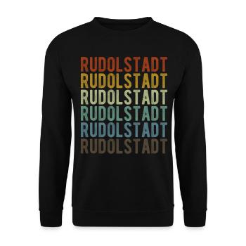 Rudolstadt Stadt Retro Vintage - Unisex Pullover - Schwarz - Vorne - Alina (178cm) & Michal (187cm)