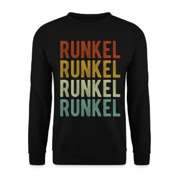 Runkel Stadt Retro Vintage - Unisex Pullover - Schwarz - Vorne - Alina (178cm) & Michal (187cm)