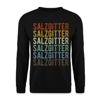 Salzgitter Stadt Retro Vintage - Unisex Pullover - Schwarz - Vorne - Alina (178cm) & Michal (187cm)