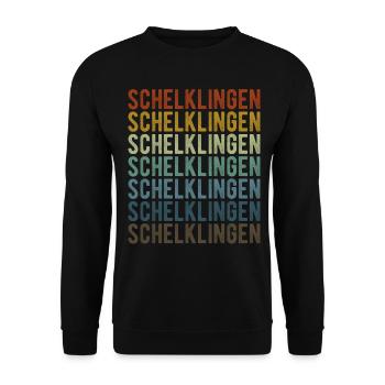 Schelklingen City Retro Vintage - Unisex Sweatshirt - black - Front - Alina (178cm) & Michal (187cm)
