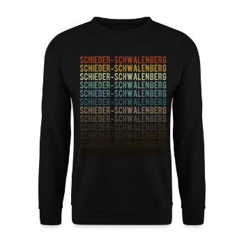 Schieder-Schwalenberg Stadt Retro Vintage - Unisex Pullover - Schwarz - Vorne - Alina (178cm) & Michal (187cm)