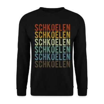 Schkoelen City Retro Vintage - Unisex Sweatshirt - black - Front - Alina (178cm) & Michal (187cm)