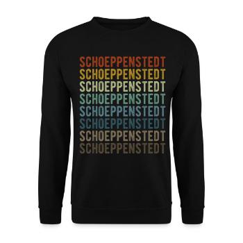 Schoeppenstedt City Rétro Vintage - Sweat-shirt Unisexe - noir - Devant - Alina (178cm) & Michal (187cm)