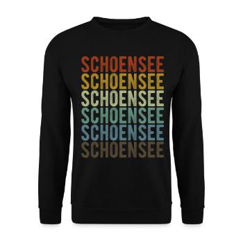 Schoensee City Retro Vintage - Unisex Sweatshirt - black - Front - Alina (178cm) & Michal (187cm)