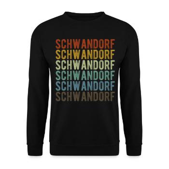 Schwandorf City Rétro Vintage - Sweat-shirt Unisexe - noir - Devant - Alina (178cm) & Michal (187cm)