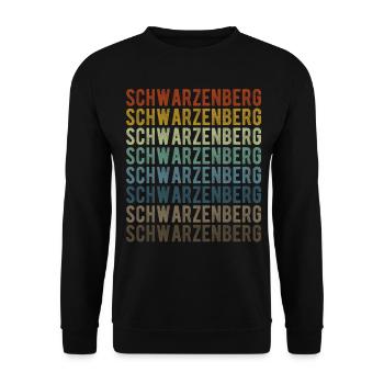 Schwarzenberg Stadt Retro Vintage - Unisex Pullover - Schwarz - Vorne - Alina (178cm) & Michal (187cm)