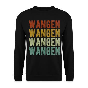 Wangen Stadt Retro Vintage - Unisex Pullover - Schwarz - Vorne - Alina (178cm) & Michal (187cm)