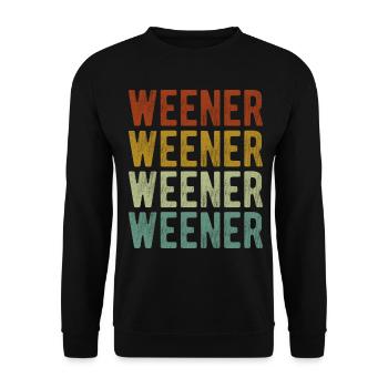 Weener Stadt Retro Vintage - Unisex Sweatshirt - black - Front - Alina (178cm) & Michal (187cm)